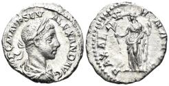 Ancient Coins - Severus Alexander. 222-235 AD. AR Denarius (2.21g, 18.5mm). Rome mint. Struck 222-8 AD. RIC 165
