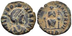 Ancient Coins - Aelia Eudoxia, Augusta. 400-404 AD. AE3 (2.55g, 16mm). Alexandria mint. Struck 400-402 AD. RIC 84