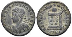 Ancient Coins - Crispus, Caesar. 316-326 AD. AE Follis (3.01g, 19mm). Treveri mint. Struck 322/3 AD. RIC 347