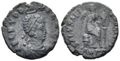 Ancient Coins - Aelia Eudoxia, Augusta. 400-404 AD. AE3 (2.20g, 16mm). Antioch mint. Struck 401-3 AD. RIC 104