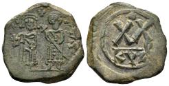 Ancient Coins - Phocas, with Leontia. 602-610. AE Half Follis (5.77 gm, 25mm). Cyzicus mint. Struck 602-603. SB 667
