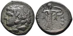Ancient Coins - Sicily, Syracuse. Pyrrhos, 278-276 BC. AE 24mm (9.31g). SNG Copenhagen 814