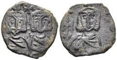 Ancient Coins - Constantine V. 741-775. AE Follis (2.46g, 19mm). Syracuse mint. Struck 757-5. SB 1569