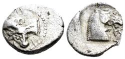 Ancient Coins - Thessaly, Larissa. Circa 462/1-460 BC. AR Obol (0.88g, 11mm). BCD Thessaly II 353.4