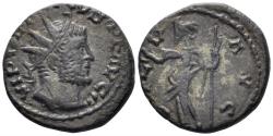 Ancient Coins - Tetricus I. 271-274 AD. AE Antoninianus (3.68g, 18mm). ‘Barbaric Issue. Irregular mint. Uncertain type