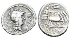 Ancient Coins - L. Sulla and L. Manlius Torquatus. 82 BC. AR Denarius (3.83 gm, 19mm). Military mint moving with Sulla. Sydenham 759