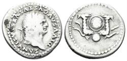 Ancient Coins - Divus Vespasian. Died 79 AD. AR Denarius (3.14g, 19mm). Rome mint. Reign of Titus, struck 80/1 AD. RIC 357