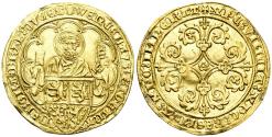 World Coins - Low Countries, Brabant. Duchy. Johanna van Brabant. 1355-1406. AV Pieter d'or (4.01g, 27mm). Leuven mint. Delmonte, Or 45