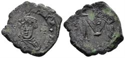 Ancient Coins - Constans II. 641-668. AE Follis (5.25g, 26mm). Syracuse mint. Struck 641-647. SB 1104