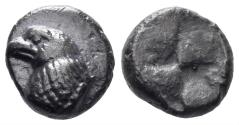 Ancient Coins - Troas, Abydos. Circa 500-450 BC. AR Obol (0.53g, 7mm). Cf. SNG von Aulock 1439