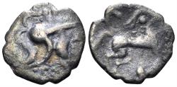 Ancient Coins - Celtic Northwest Gaul. Aulerci Cenomani. Circa 100-50 BC. AR Quinarius (0.84g, 13mm). DT II, pl. XV, 2366