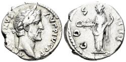 Ancient Coins - Antoninus Pius. 138-161 AD. AR Denarius (3.18g, 18mm). Rome mint. Struck 145-61 AD. RIC 129