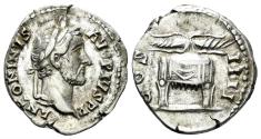 Ancient Coins - Antoninus Pius, 138-161 AD. AR Denarius (3.20 gm, 19mm). Rome mint. Struck 145-147 AD. RIC 137