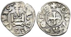 World Coins - Crusaders, Duchy of Athens. Guillaume I de la Roche. 1280-1287. BI Denier Tournois (0.78g, 19mm). Thebes mint. Metcalf, Crusades 1040