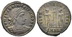 Ancient Coins - Constantine II, as Caesar. 317-337 AD. AE Follis (2.63g, 18mm). Alexandria mint. Struck 330-5 AD. RIC 59