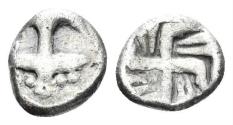 Ancient Coins - Thrace, Apollonia Pontica. Circa 350 BC. AR Hemiobol (0.39g, 7mm). Topalov, Apollonia 17