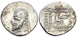 Ancient Coins - Parthian Kingdom. Mithradates III. 87-80 BC. AR Drachm (4.02g, 19mm). Ekbatana mint. Sellwood 31.5 (Orodes I)