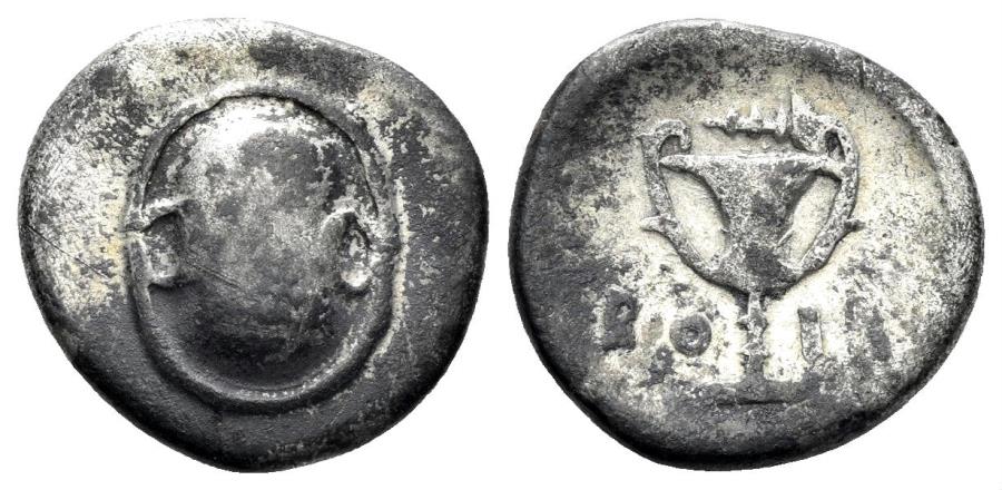 Ancient Coins - Boeotia. Federal Coinage. Circa 395-340 BC. AR Hemidrachm (2.52 gm, 14mm). BCD Boiotia 23