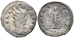 Ancient Coins - Gallienus. 253-268 AD. AE Silvered Antoninianus (3.35g, 21mm). Antioch mint. Struck 266 AD. RIC 621 var.