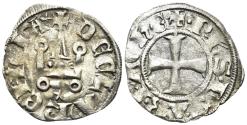 World Coins - Crusaders, Principality of Achaea. Philippe de Savoy. 1301-1307. BI Denier Tournois (0.78g, 19mm). Glarentza mint. Metcalf, Crusades 973-5