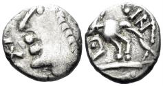 Ancient Coins - Celtic Northeast Gaul. Sequani. Togirix. Circa 50 BC. AR Quinarius (1.84g, 13mm). Castelin 717