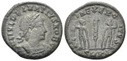 Ancient Coins - Delmatius, Caesar. 335-337 AD. AE Follis (1.99g, 15mm). Cyzicus mint. Struck 335-7 AD. RIC 132