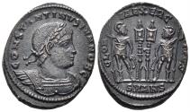 Ancient Coins - Constantine II, as Caesar. 317-337 AD. AE Follis (3.00g, 19mm). Antioch mint. Struck 330-333/ 335 AD. RIC 87