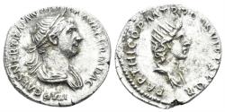 Ancient Coins - Trajan. 98-117 AD. AR Denarius (3.29g, 18mm). Rome mint. Struck 116/7 AD. RIC 326