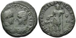 Ancient Coins - Moesia Inferior, Markianopolis. Caracalla & Julia Domna. 197-217 AD. AE Pentassarion (13.15g, 26mm). Quintilianus, magistrate. Varbanov 1026 var.