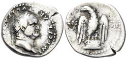 Ancient Coins - Vespasian. 69-79 AD. AR Denarius (3.20g, 20mm). Rome mint. Struck 76 AD. RIC 847