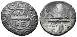 Ancient Coins - Macedonian Kingdom. Philip V. 221-179 BC. AR Tetrobol (2.38g, 15mm). Zoilos, magistrate. SNG Copenhagen 1285