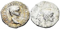 Ancient Coins - Pontic Kingdom. Polemo II, with Nero. 38-64 AD. AR Drachm (3.31g, 19 mm). Dated RY 20 (57/8 AD). RPC I 3832