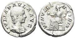 Ancient Coins - Julia Paula, Augusta. 219-220 AD. AR Denarius (3.00g, 18mm). Rome mint. Struck 219/20 AD. RIC 222