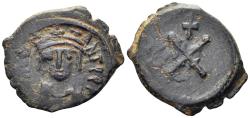 Ancient Coins - Tiberius II Constantine. 578-582. AE Decanummium (2.62g, 21mm). Constantinople mint. Struck 579-582. SB 436