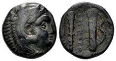 Ancient Coins - Macedonian Kingdom. Alexander III. 336-323 BC. AE 17mm (5.68 gm). Price 290