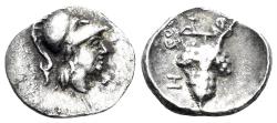 Ancient Coins - Kilikia, Soloi. Circa 350-330 BC. AR Hemiobol (0.40g, 10mm). SNG Levante 48 var.