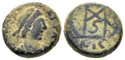 Ancient Coins - Marcian. 450-457 AD. AE Nummus (1.46g, 11mm). Nicomedia mint. RIC 548