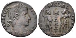 Ancient Coins - Delmatius. 335-337 AD. AE Follis (1.43g, 15mm). Rome mint. Struck 336/7 AD. RIC 395