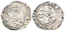 World Coins - Italy, Aquileia. The Second House of Anjou. Joanna II of Anjou-Durazzo. 1414-1453. AR Bolognino (0.51g, 15mm). Struck 1417. MIR 62