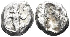 Ancient Coins - Achaemenid Empire. Time of Xerxes II - Artaxerxes II. Circa 420-375 BC. AR Siglos (4.58g, 16mm). Carradice Type IV, Group B