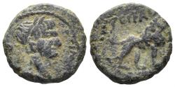 Ancient Coins - Judaea, Caesarea Maritima. Trajan. 98-117 AD. AE 11mm (1.53g). Struck circa 115 AD. RPC III 3957