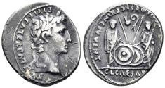 Ancient Coins - Augustus. 27 BC-14 AD. AR Denarius (3.70g, 19mm). Lugdunum mint. Struck 2 BC-4 AD. RIC 207