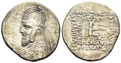 Ancient Coins - Parthian Kingdom. Mithradates III. 87-80 BC. AR Drachm (3.99g, 20mm). Ekbatana mint. Sellwood 31.5 (Orodes I)