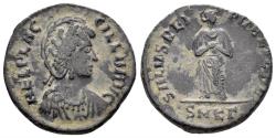 Ancient Coins - Aelia Flaccilla, Augusta. 379-386/8 AD. AE2 (4.84g, 22mm). Cyzicus mint. Struck 383-8 AD. RIC 24