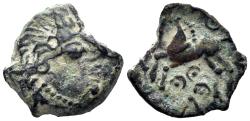 Ancient Coins - Celtic Northeast Gaul. Suessiones. Circa 50-30 BC. AE 14mm (1.75g). D&T 232-3
