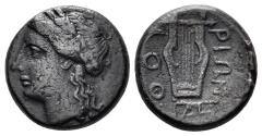 Ancient Coins - Lucania, Thourioi. Circa 280-270 BC. AE 14mm (3.23g). HN Italy 1926b