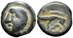 Ancient Coins - Celtic Northeast Gaul. Leuci. Circa 100-50 BC. Cast Potin (3.75g, 18mm). D&T 228