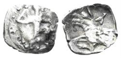 Ancient Coins - Lykaonia, Laranda. Circa 324-323 BC. AR Obol (0.44g, 10mm). SNG Levante 225 var