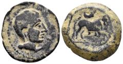 Ancient Coins - Spain, Castulo. Early 2nd century BC. AE Semis (14.32g, 26mm). ACIP 2115