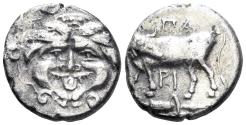 Ancient Coins - Mysia, Parion. 4th century BC. AR Hemidrachm (2.14g, 14mm). SNG BN 1383